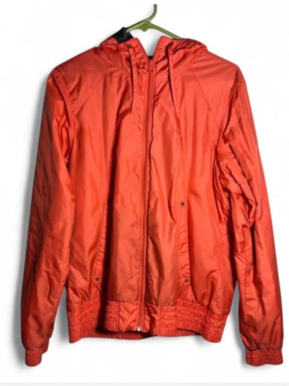 Columbia Interchange Hooded Windbreaker Jacket - Orange Medium Lightweight